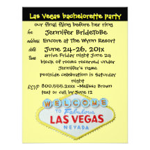 Las Vegas Bachelorette with Strip Photo Personalized Invite
