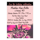 Las Vegas Birthday Party Peach and Black Invite