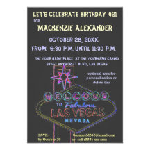 Las Vegas Boulevard Casino Birthdays Parties 21st Custom Announcements