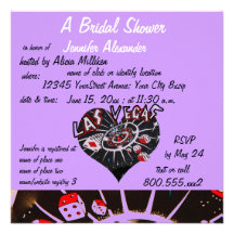 Las Vegas Bridal Shower Personalized Announcements