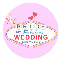Las Vegas Bride Round Sticker