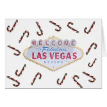 Las Vegas Candy Cane Christmas Cards
