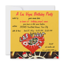 Las Vegas Casino Theme Birthday Party Personalized Invite