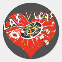 Las Vegas Casino Theme Heart red Stickers