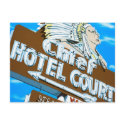 Las Vegas Chief Hotel Retro Neon Sign Postcard