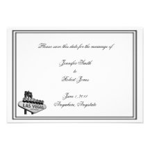 Las Vegas Destination Wedding Save the Date Custom Invites