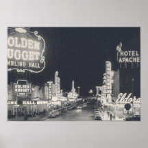 Las Vegas du centre rétro Affiche