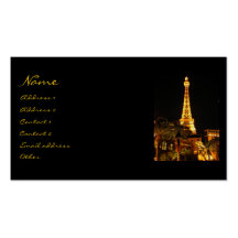 Las Vegas Eiffel Tower 2 Business Card