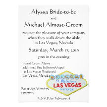 Las Vegas épousant la photo de bande Invitations Personnalisées