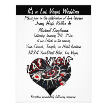 Las Vegas épousant le coeur noir contemporain de & Faire-parts