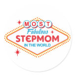 Las Vegas Fabulous Step Mom Round Stickers