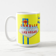 Las Vegas Gambler Welcome Sign Coffee Mugs