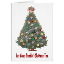 Las Vegas Gambler's Christmas Tree Card
