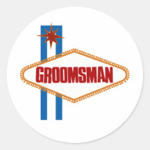 Las Vegas Groomsman Adhésifs Ronds