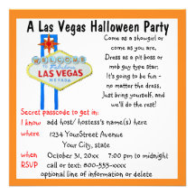Las Vegas Halloween Costume Party Custom Announcement