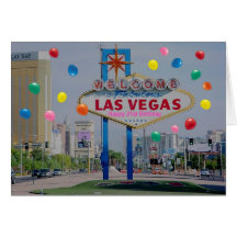 Las Vegas Happy 21st Birthday Card in Pink