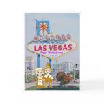 Las Vegas Happy Thanksgiving Pilgrim & Turkey Card