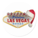 Las Vegas logo with Santa Cap Sticker