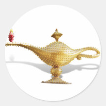 Las Vegas Magic Lamp Round Stickers
