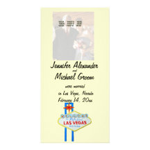Las Vegas Marriage Announcement with Photo Photo Card Template