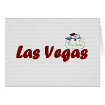 Las Vegas Merry Christmas Snowman Card