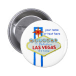 Las Vegas Name Tag Pinback Buttons