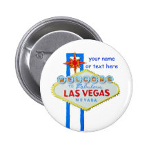 Las Vegas Name Tag Pinback Buttons