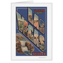 Las Vegas, Nevada - grandes scènes de lettre Carte De Vœux