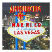 Las Vegas Newlyweds Marriage Photo Announcement