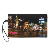Las Vegas Nights Photo Bagettes Wristlet Bag