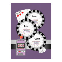 Las Vegas Poker Chip Wedding Invitation