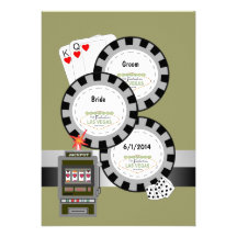 Las Vegas Poker Chip Wedding Invitation
