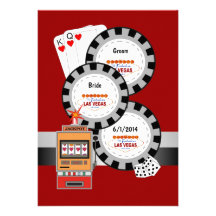 Las Vegas Poker Chip Wedding Invitation