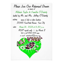 Las Vegas Rehearsal Dinner Green St Patrick's Them Announcements