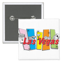 Las Vegas Retro Pinback Button