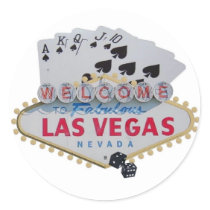Las Vegas Royal Flush with dice Sticker