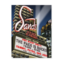 Las Vegas Sands Hotel Retro Neon Postcard