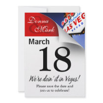 Las Vegas Save the Date Calendar Page Custom Announcements