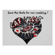 Las Vegas Save the Date Heart Custom Announcement