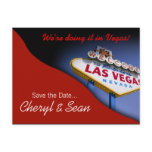 Las Vegas Save The Date (tomato red) Postcard