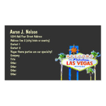 Las Vegas Sign Casino Theme Party Planner Business Cards
