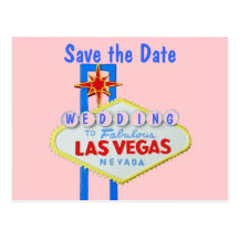 Las Vegas Sign Save the Date Postcards