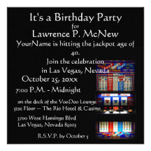 Las Vegas  Slot Machine Birthday Party Invitations