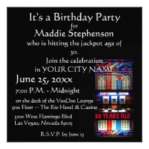 Las Vegas Slot Machine Party Invitations