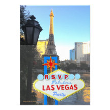 Las Vegas Strip View RSVP enclosure Invites