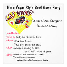 Las Vegas Style Bowl Game Party Announcement