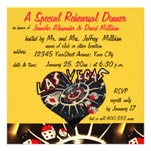 Las Vegas Style Rehearsal Dinners Personalized Invite