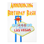 Las Vegas Surprise Birthday Party 40th Custom Announcements