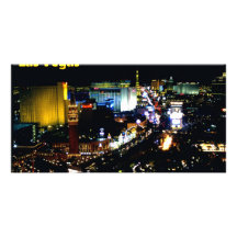 Las Vegas The Strip at night Photo Card