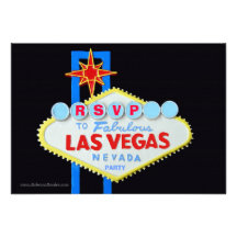 Las Vegas Theme Party RSVP enclosure Announcements